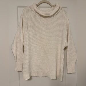 Free People Cowl Neck Cream Sweater